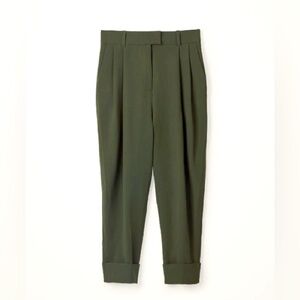 COS olive cropped cuffed trousers pants, size -8